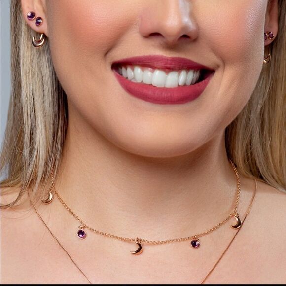 Authentic Swarovski crystals IRIS MYSTICAL CHOKER + ROSÉ GOLD PLATED - Picture 2 of 6
